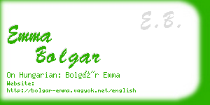 emma bolgar business card